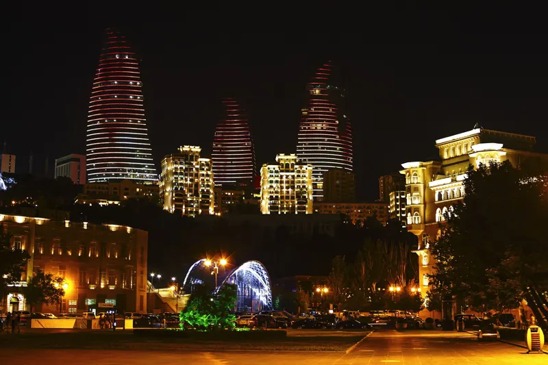 Panorama of night Baku, Azerbaijan IMG 9682